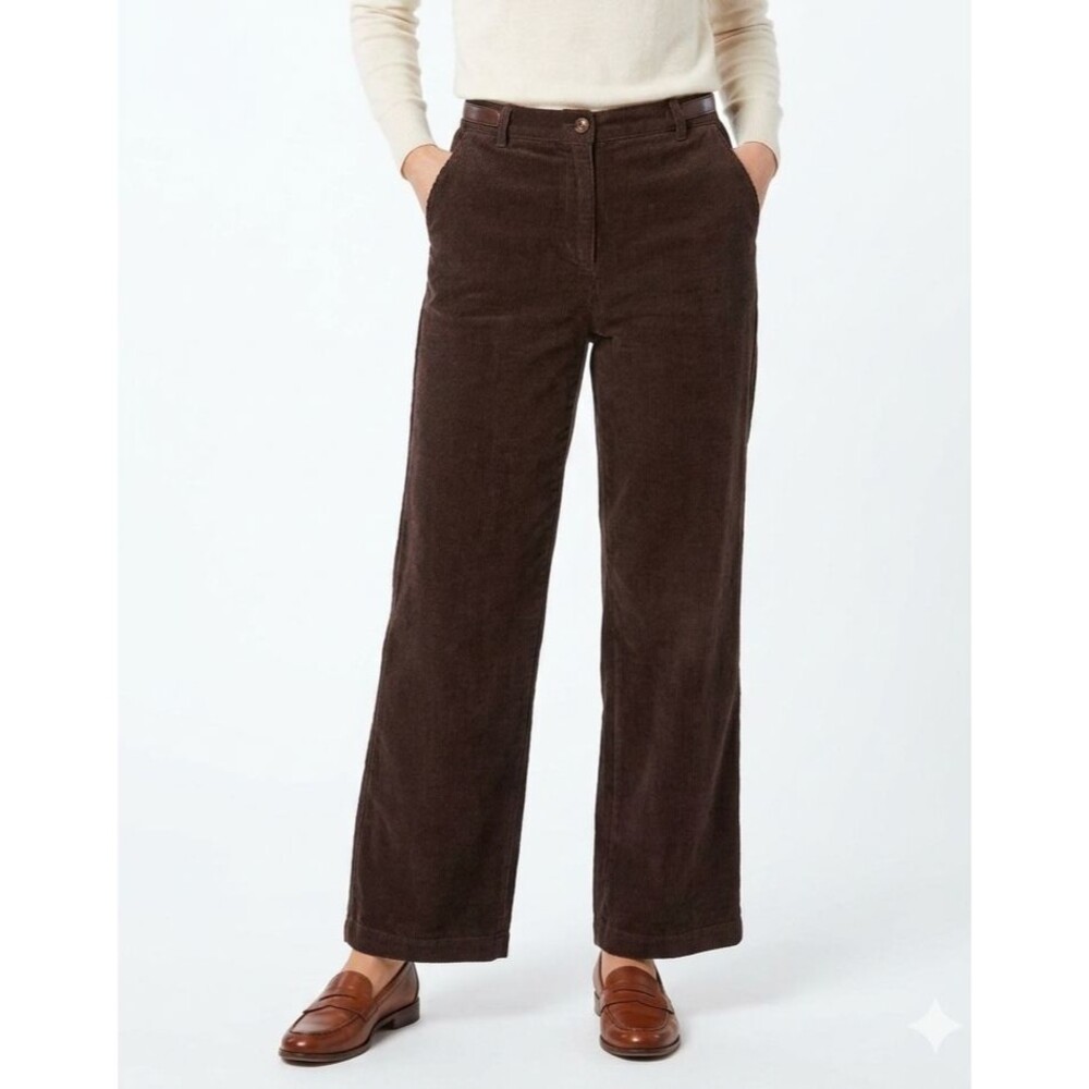 Pendleton Women's Wide Leg Corduroy Pants in Dark Brown